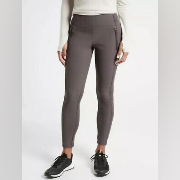 Athleta Jogger Womens 6 Small Brown Headlands Hybrid Tight Jogger Pull On Zip - Picture 1 of 13